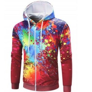 paint splatter zip up hoodie